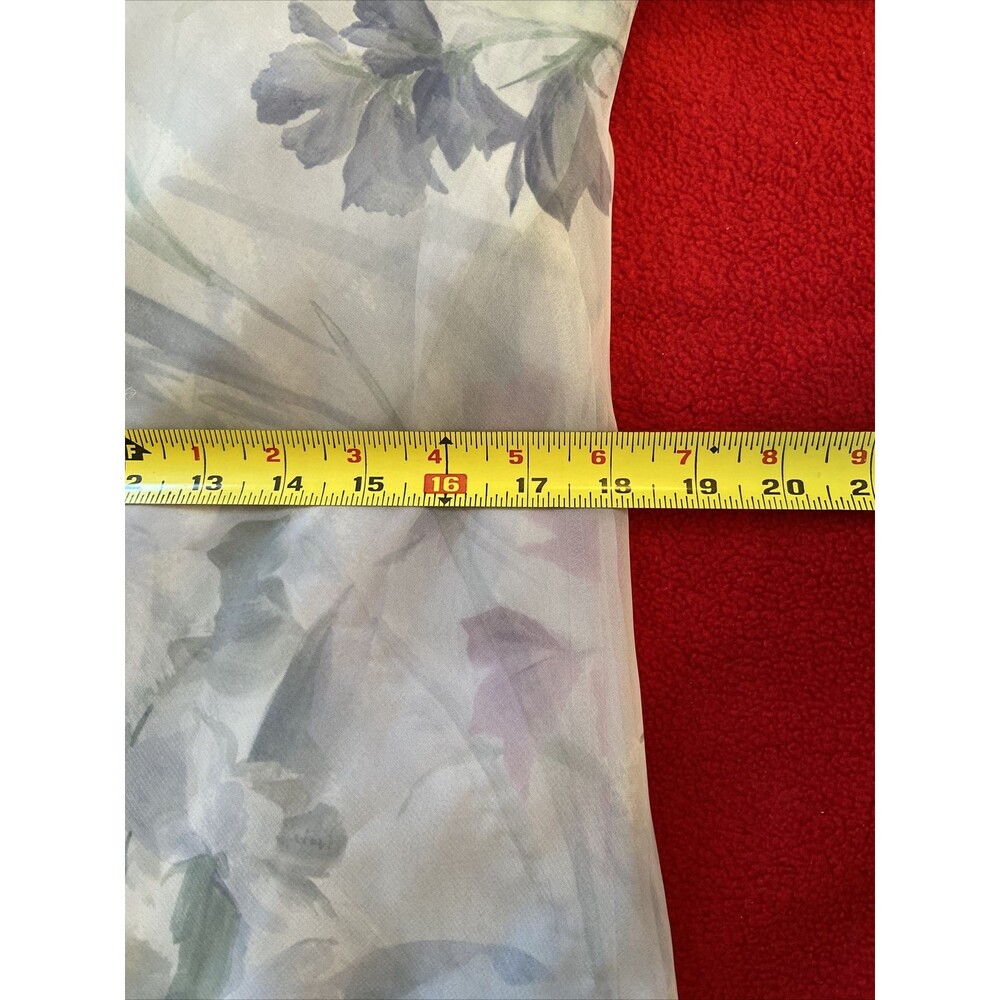 BREEZY BLUE BEAUTY ursula light blue floral longsleeve chiffon dress size 12 - Picture 8 of 11